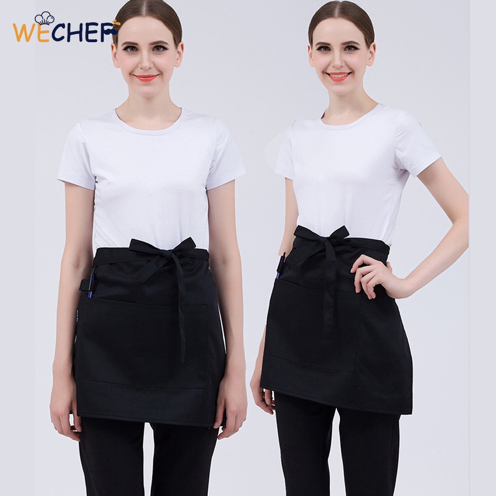 Tạp Dề Nấu Ăn Nhà Hàng Khách Sạn Màu Trắng Đen Thời Trang Cho Nam Nữ