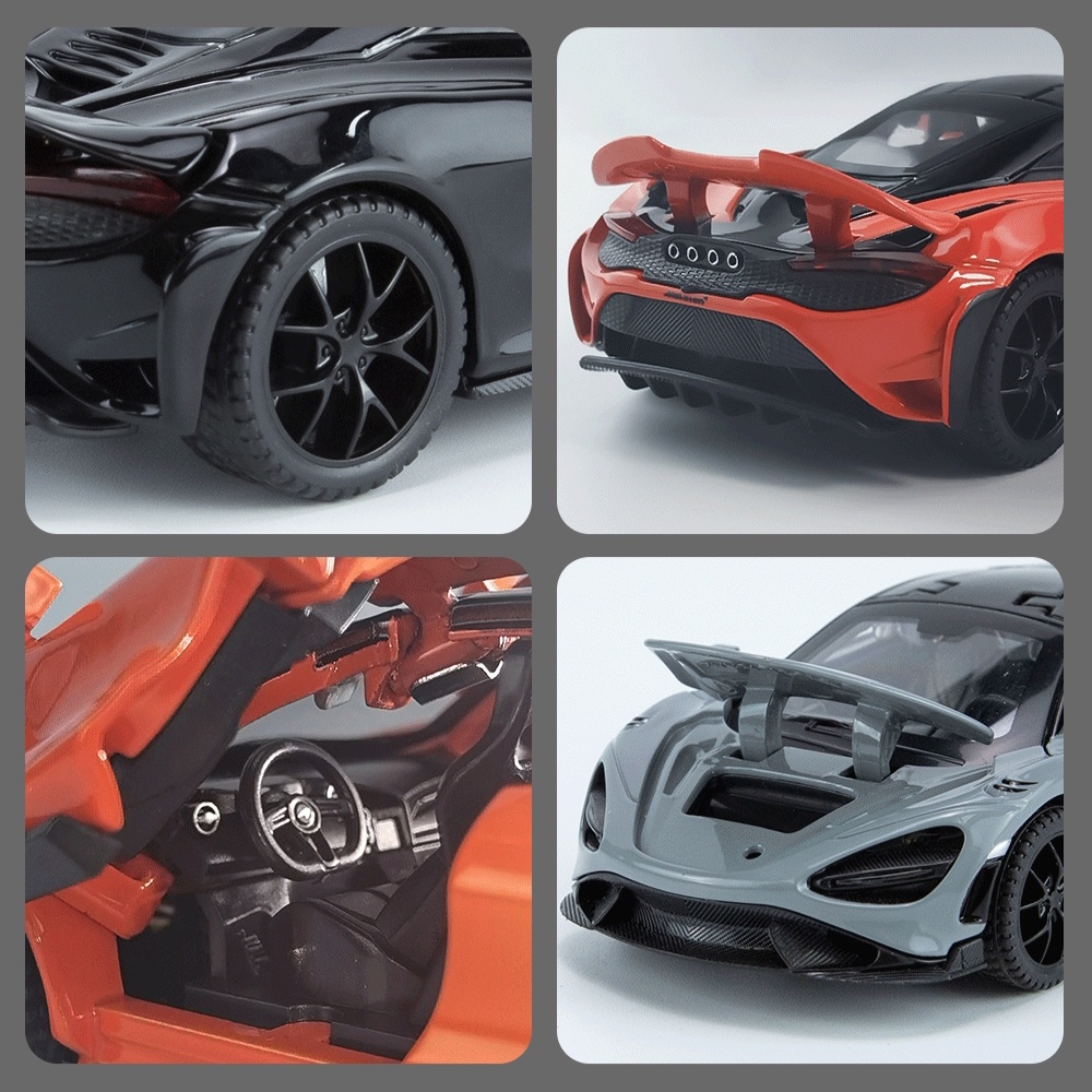 Mô Hình Xe Hơi Thể Thao Mclaren 765LT Bằng Hợp Kim Kẽm Với Tỷ Lệ 1 / 32