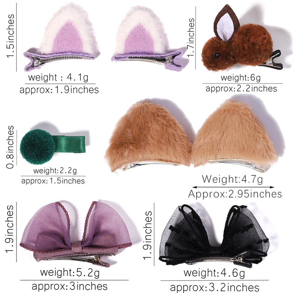 RainBow Bows Set 2 Kẹp Tóc Hình Thỏ Dễ Thương Cho Bé Gái