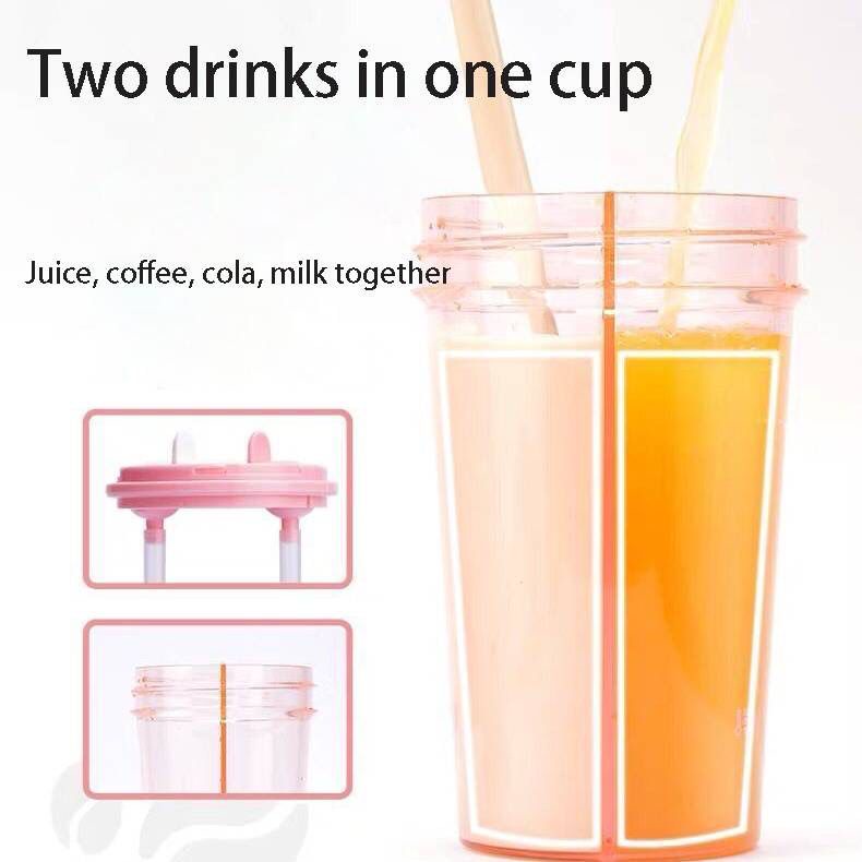 Bình nước có ống hút Bình Nước Giữ Nhiệt Hai Ống Hút Phong Cách Hàn Quốc Dễ Thương Sáng Tạo Dành Cho Học Sinh Trẻ Em
