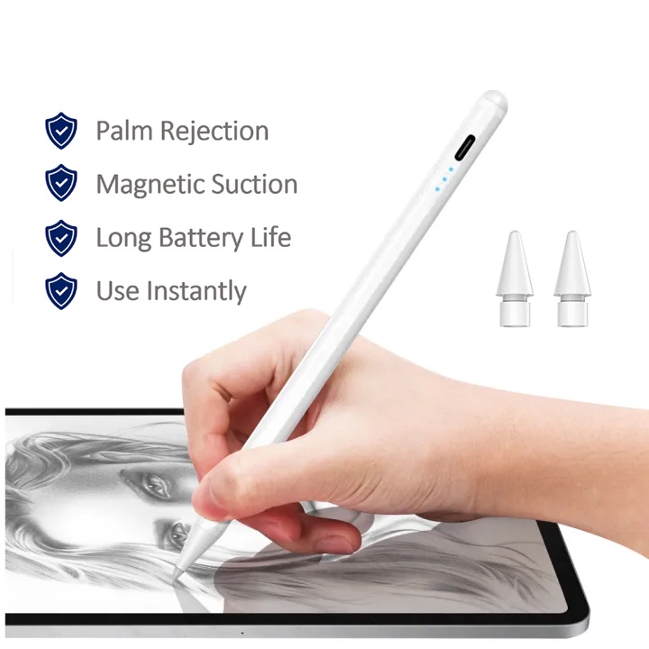 Bút cảm ứng chống chạm nhầm Stylus thế hệ Gen12 thanh đậm dành cho iPad