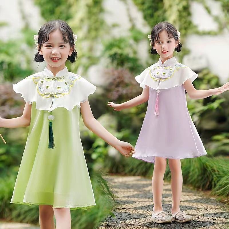 Đầm Sườn Xám Thời Trang Mùa Hè Dành Cho Bé Gái 0-14 Tuổi
