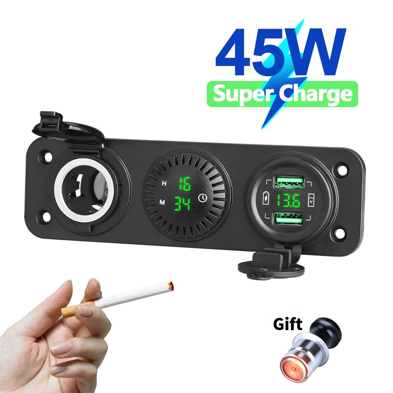 Tẩu Sạc Hai Cổng usb 12-24V Chống Nước Cho Tàu Thuyền / Xe Hơi