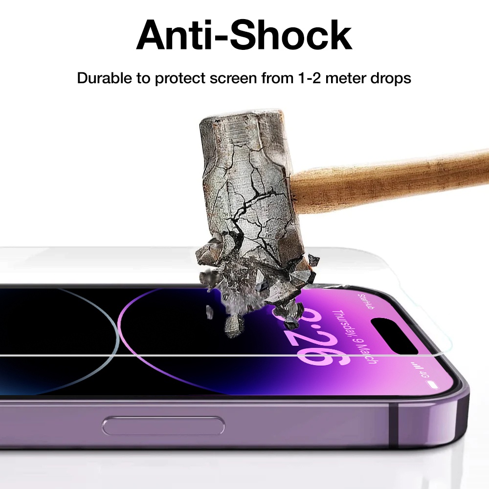 Kính Cường Lực Bảo Vệ Màn Hình iPhone 14 Pro Max / 13 / 12 / 11 / XR / Xs Plus Kèm Phụ Kiện