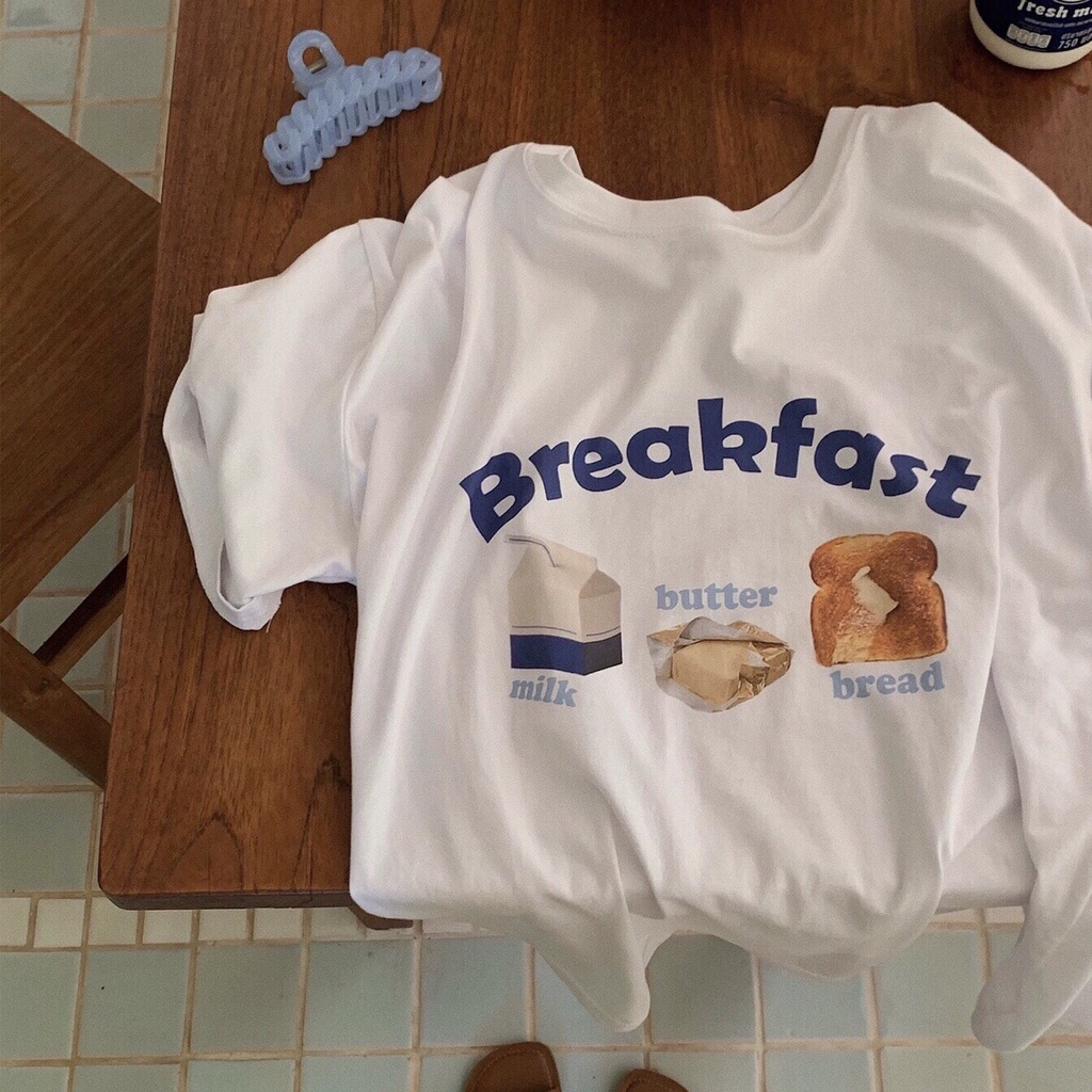 NUZIRO  Áo Thun Tay Ngắn Cổ Tròn Dáng Rộng In Họa Tiết Hoạt Hình Thời Trang Mùa Hè Cho Nữ