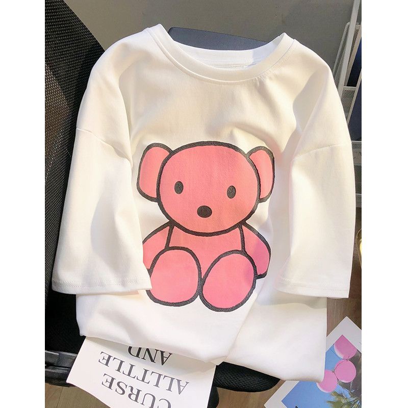 Áo Thun cotton Tay Ngắn Dáng Rộng Phong Cách vintage Mỹ Thời Trang Cho Nữ