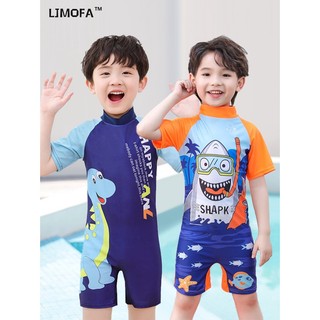 LJMOFA KIDS Bộ Đồ Bơi Liền Thân Chống Nắng In Họa Tiết Khủng Long Hoạt Hình Cho Bé Trai 3-12 Tuổi