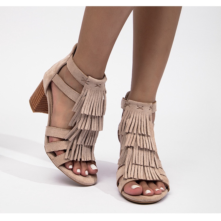 Sandal Cao Gót Hở Mũi Có Khóa Kéo Phong Cách Thời Trang Roman 2023 816-10