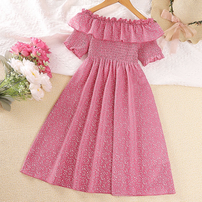 Đầm công chúa SIYYIS hở vai xinh xắn thời trang cho bé gái 8-14 tuổi