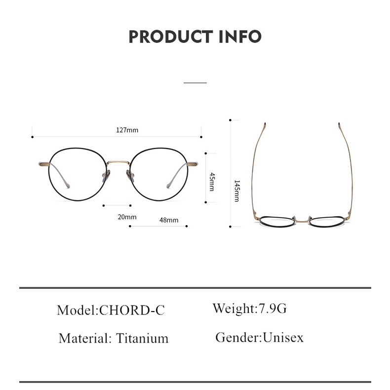 Mắt Kính Gọng Tròn Bằng Titan Thời Trang Dành Cho Cả Nam Và Nữ