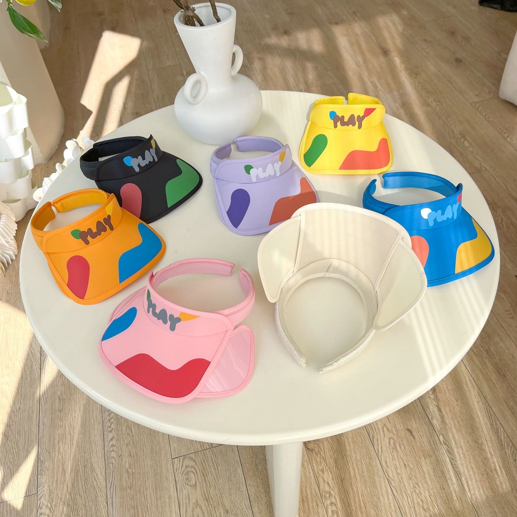 Mũ Vành Rộng Hở Chóp In Chữ Graffiti Thời Trang Mùa Hè Cho Bé