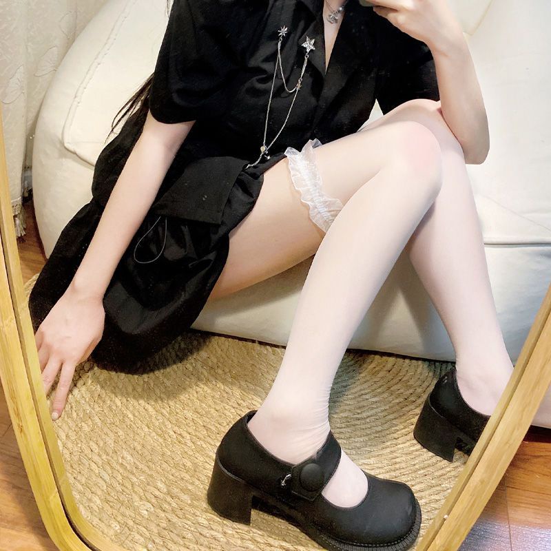 Tất Lưới Dài Qua Gối Phối Nơ Màu Trắng Đen Thời Trang Cho Nữ