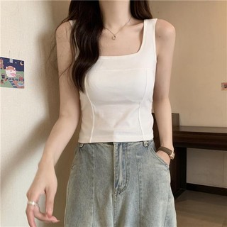 Áo hai dây màu sắc đơn giản có mút đệm ngực cho nữ