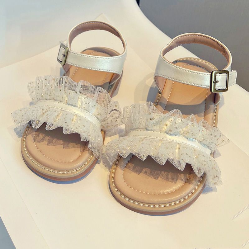 Xăng đan Công Chúa Đế Mềm Phối Ren Thời Trang Mùa Hè 2023 Cho Bé Gái