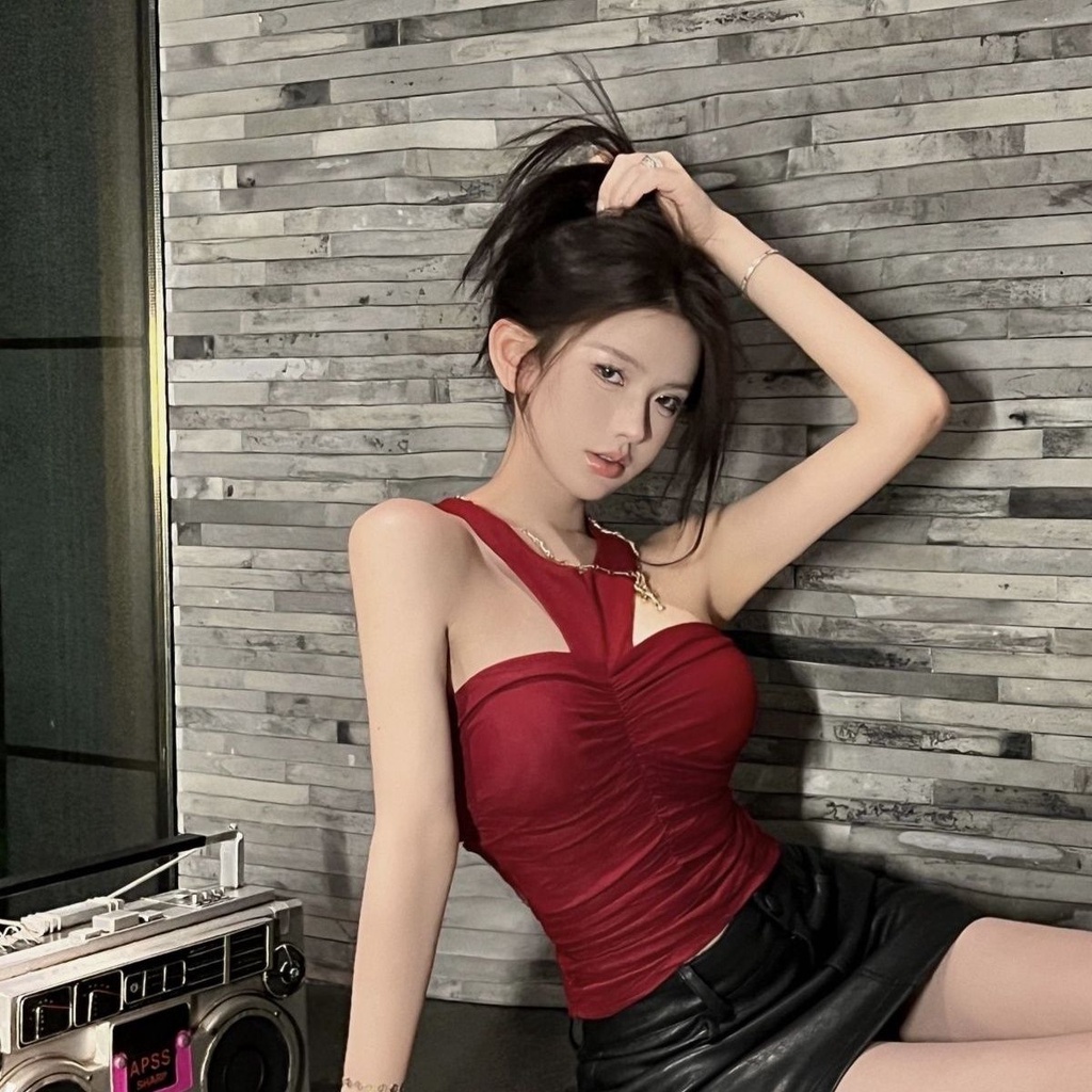 Áo lửng COZOKC không tay hở vai ôm dáng phong cách Hàn Quốc thời trang mùa hè dành cho nữ
