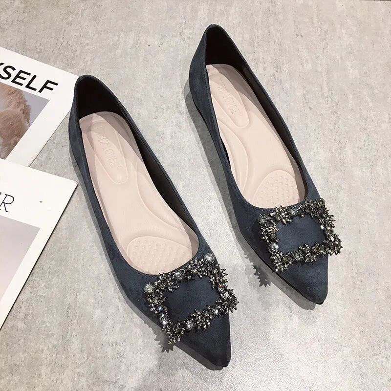 Giày Búp Bê Đế Mềm Mũi Nhọn Thời Trang Cho Nữ Size 33-46