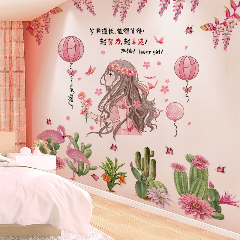 Miếng Dán Tường Tự Dính Trang Trí Phông Nền Phòng Ngủ Cho Bé Gái dán decor phòng