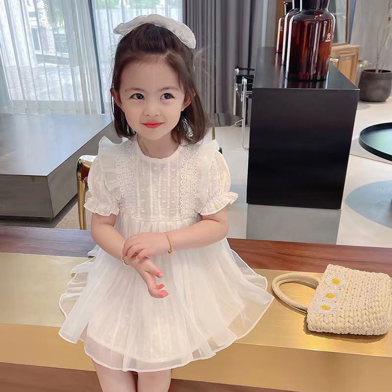 Đầm Công Chúa Tay Ngắn Đính Nơ To Hở Lưng Màu Đen Và Hồng Dành Cho Bé Gái 0-4 Tuổi