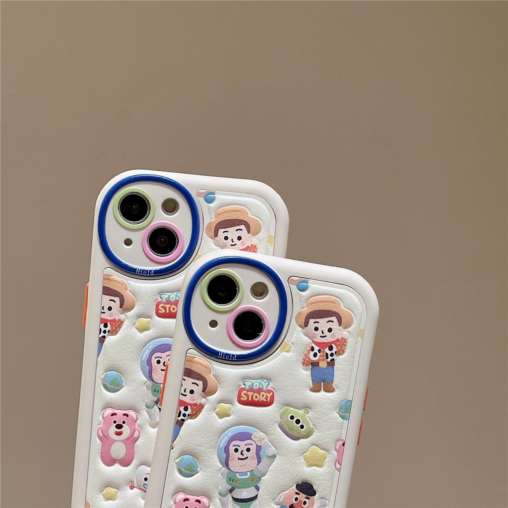 Ốp Điện Thoại Da Viền TPU Dẻo In Họa Tiết Hoạt Hình Dễ Thương Cho iphone 14 Pro Max 13 Pro Max 12 Pro Max