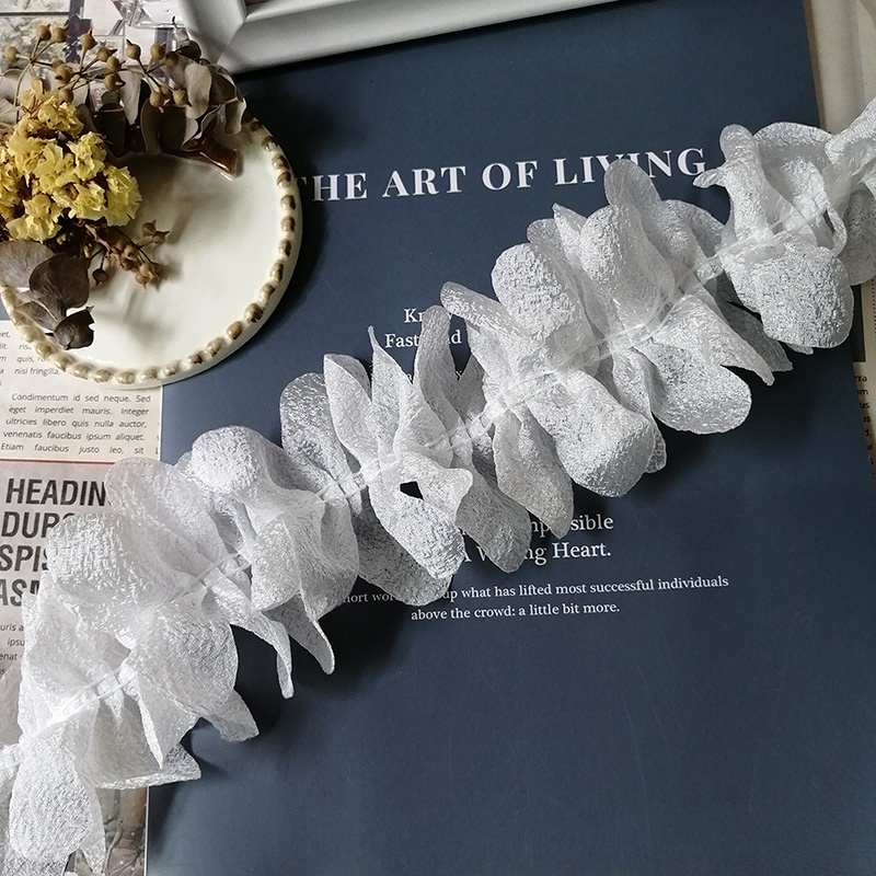 1 Mét Dây Đeo Vai Bằng Vải organza Phối Ren Hoa Trắng Trang Trí Đầm Cưới