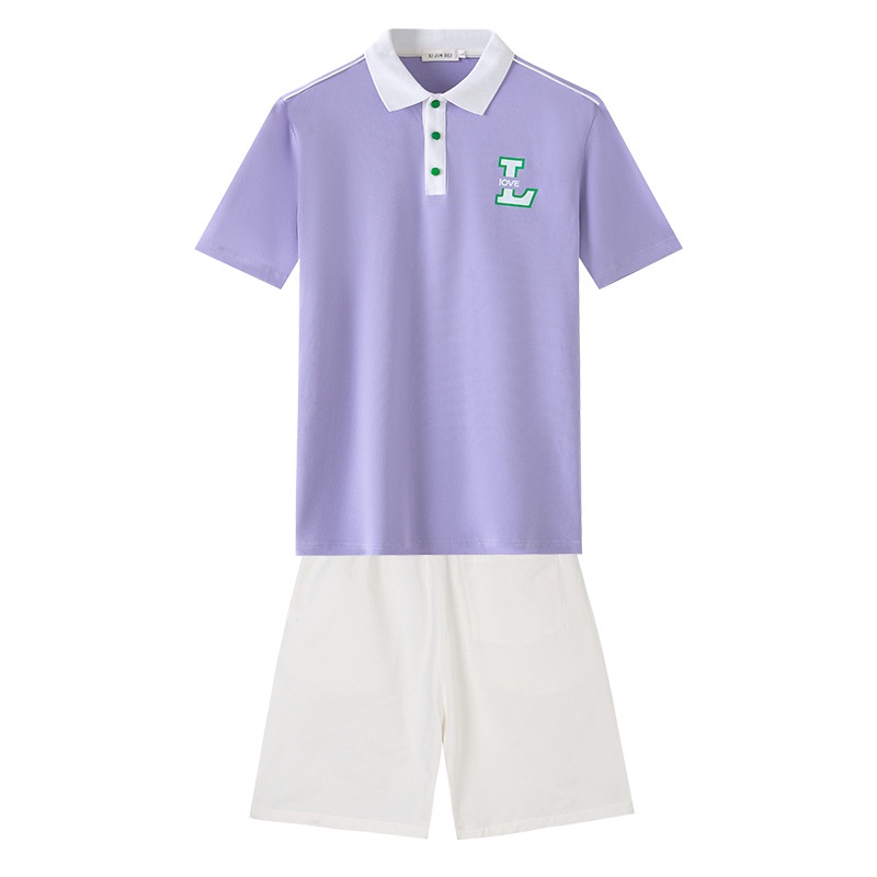 Áo Thun Gia Đình Màu Tím Tím Có Cổ Thời Trang