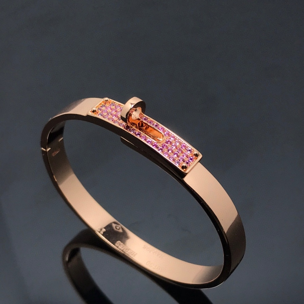 Vòng Tay Mạ Vàng Hồng 18k Hình Mũi Heo Đính Đá Thời Trang Cho Nữ