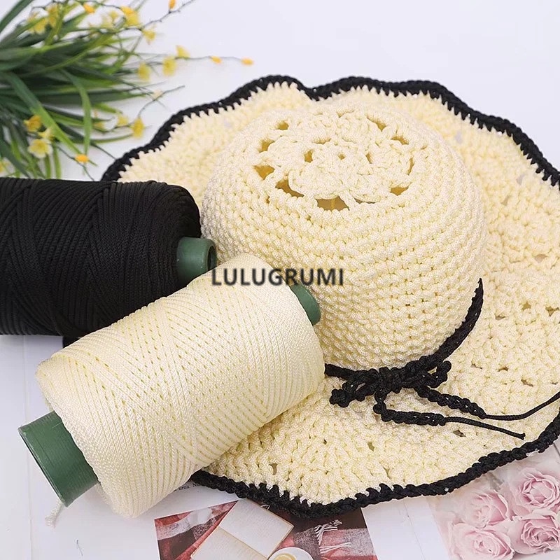 Cuộn Len Móc Dày 3mm Bằng Sợi Nylon Sáng Bóng PP Rỗng Dành Cho Túi Macrame ,chet