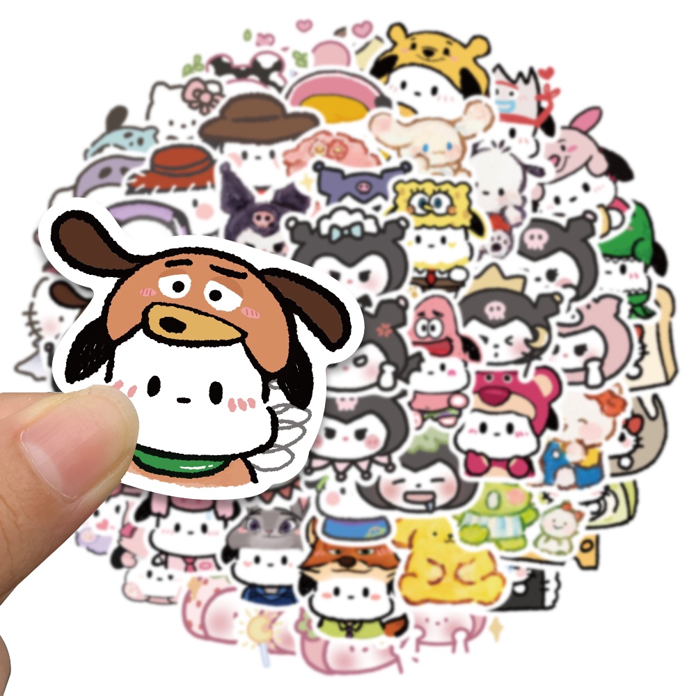 Bộ 56 Miếng Dán Hoạt Hình Sanrio Dễ Thương