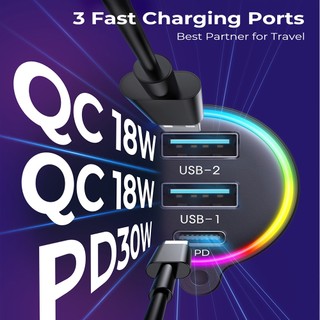 Multifunctional Car Bluetooth Transmitter and FM Transmitter with MP3 Player Support TF Memory Card Dual QC3.0 USB Port and Type-c fast charger