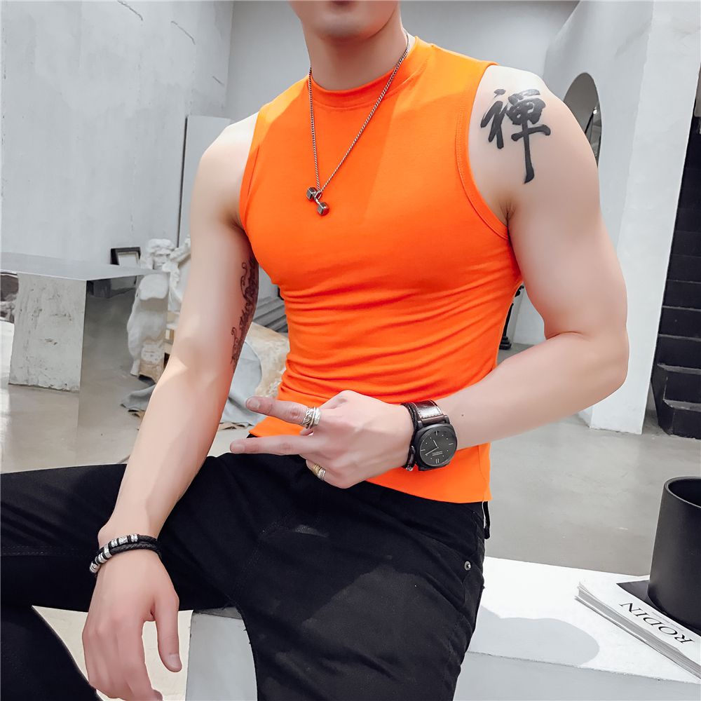 Áo Ba Lỗ Thể Thao Cổ Cao Ôm Dáng Thời Trang Mùa Hè Cho Nam