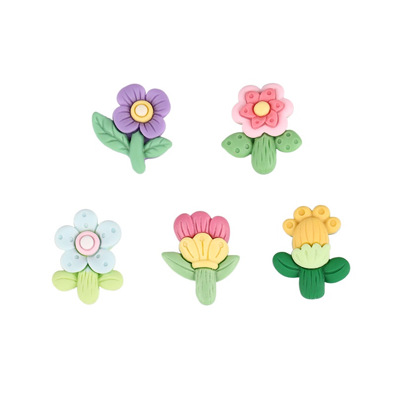 10 / 20 / 50 Miếng Dán Trang Trí Điện Thoại Hình Bông Hoa Hoạt Hình diy