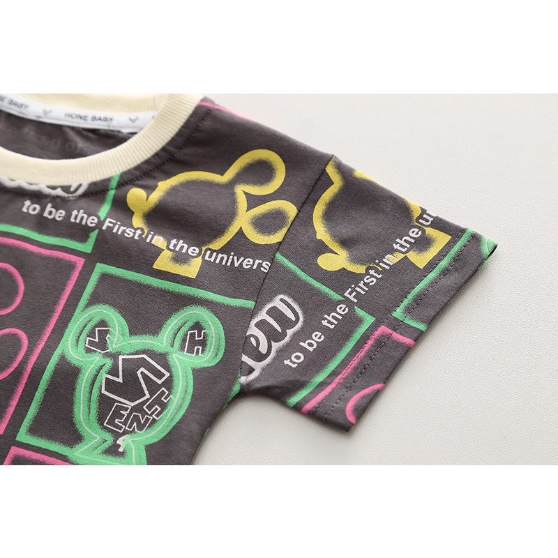 Bộ Quần Áo Ngắn Tay Thời Trang Mùa Hè Hàn Quốc Cho Bé