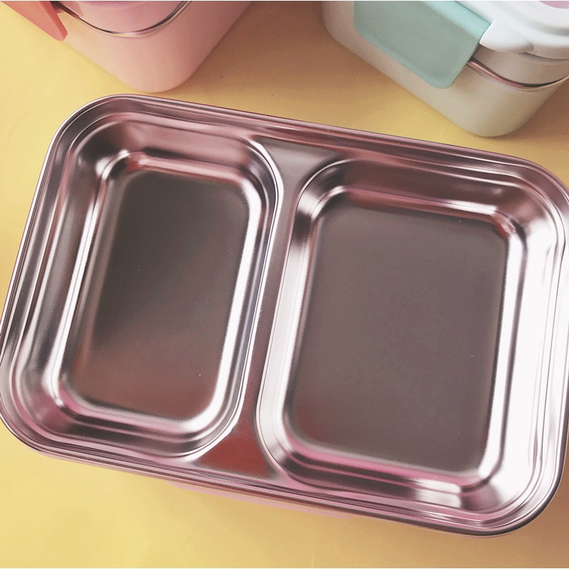 Hoạt Hình Hộp Đựng Cơm Trưa Hai Tầng Bằng Thép Không Gỉ Cách Nhiệt Chống Bỏng Hình kuromi hellokitty doraemon stitch Winnie pooh xo cinnamoroll