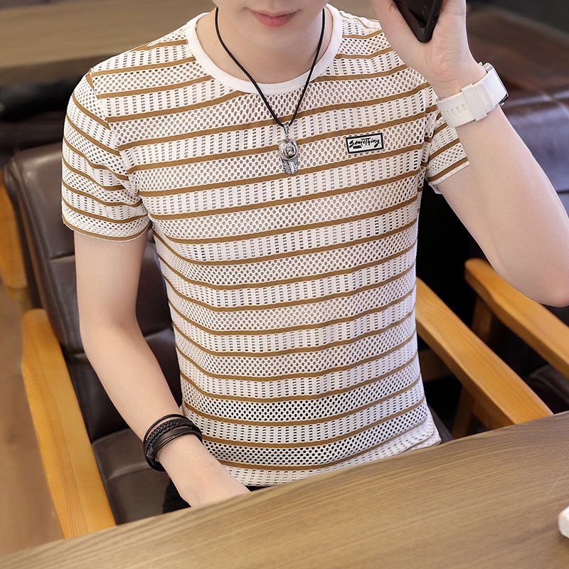 Áo Thun Tay Ngắn Cổ Chữ V Phong Cách Hàn Quốc Thời Trang Mùa Hè Cho Nam
