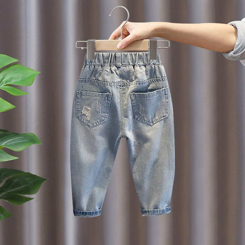 Quần Jean Rách Phong Cách Mới 2023 Hợp Thời Trang Xuân Thu Cho Bé Trai