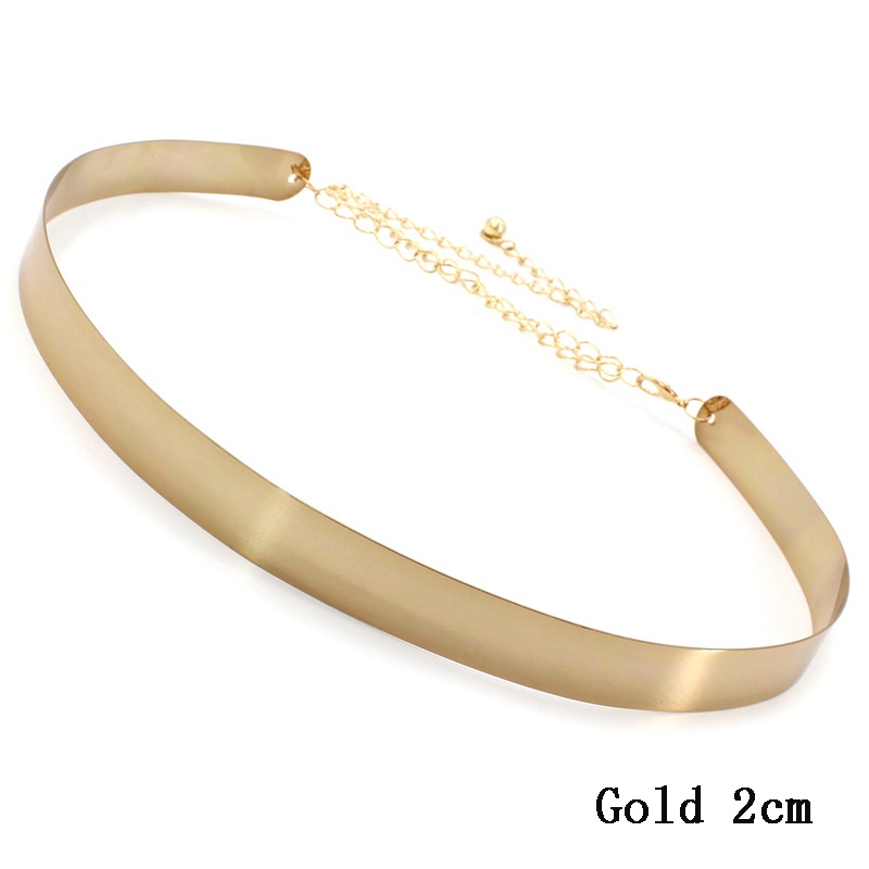 Thắt Lưng Kim Loại Mạ Vàng Bạc Thời Trang Cho Nữ