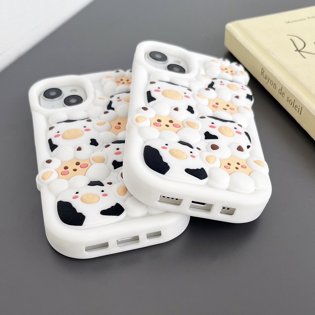 Ốp Điện Thoại TPU Silicon Mềm Chống Sốc In Hình Chú Cừu 3D Bảo Vệ Ống Kính Máy Ảnh Cho iPhone 14 13 12 11 Pro Max