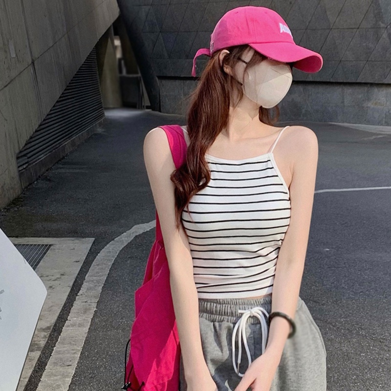 Áo Hai Dây Có Mút Đệm Dáng Ôm Thời Trang Hàn Quốc Đơn Giản Dành Cho Bạn Nữ