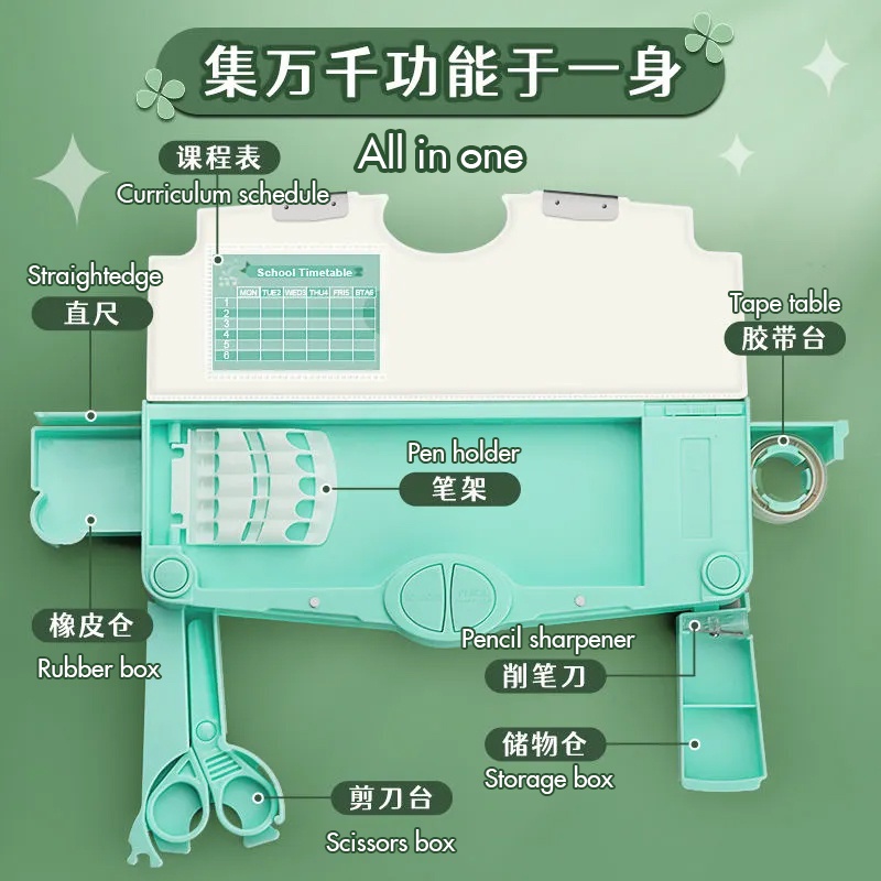 Hộp Đựng Bút Đa Năng Cỡ Lớn In Họa Tiết Hoạt Hình Dễ Thương Cho Bé Gái