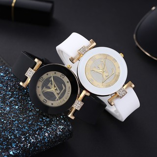 Thương hiệu hàng đầu thời trang sang trọng silicone dây đeo đồng hồ nữ quartz đồng hồ đeo tay