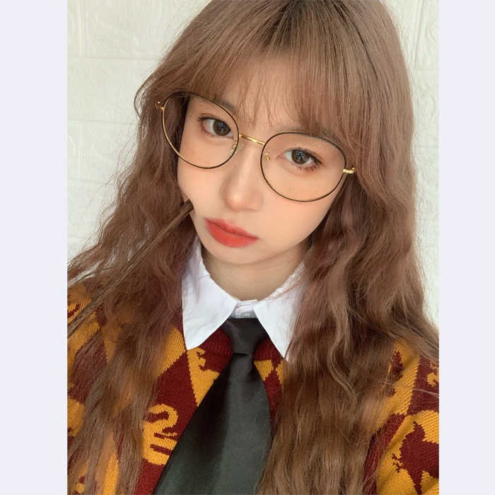 Hermione Bộ Tóc Giả Dài Mái Bằng Len Lông Xù Xinh Xắn Dành Cho Nữ Hóa Trang lolita