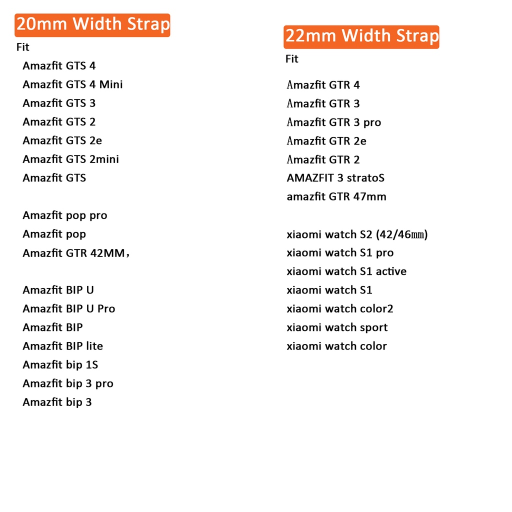 Dây Đeo 20mm 22mm Cho Đồng Hồ Thông Minh amazfit gts 4 3 2 mini bip s u pop pro
