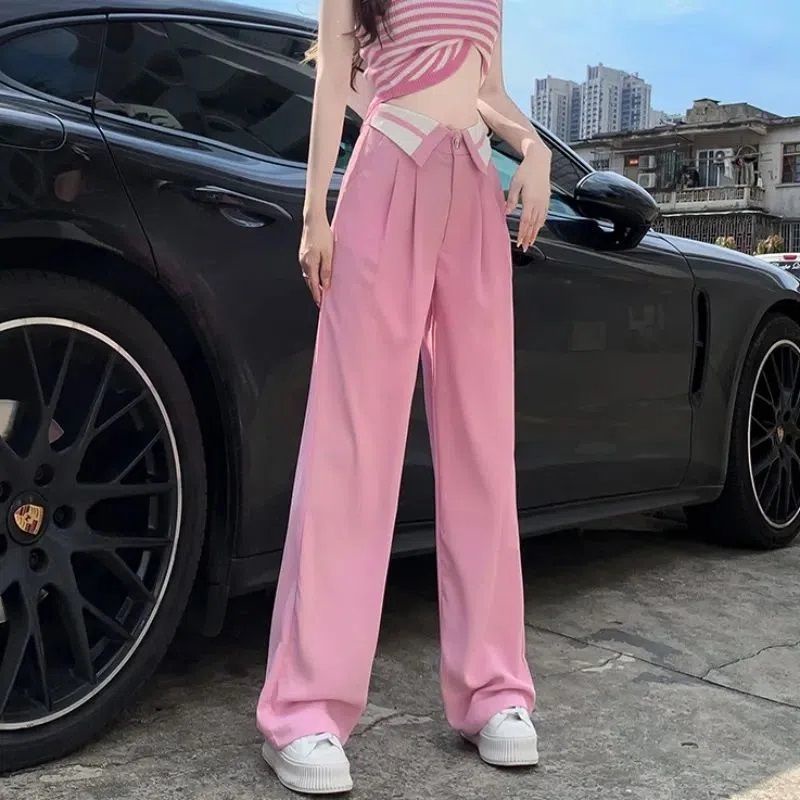 Myaistyle quần ống rộng nữ quần baggy quần tây nữ lưng cao phong cách thiết kế 18Z23042410
