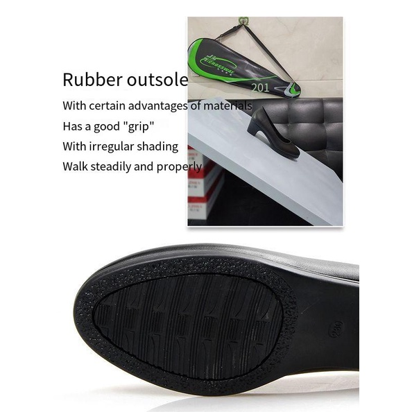 Giày cao gót chuyên nghiệp 35-41 giày da đế mềm gót vừa gót dày màu đen cho nữ giày công sở tiếp viên khách sạn mũi tròn miệng nông