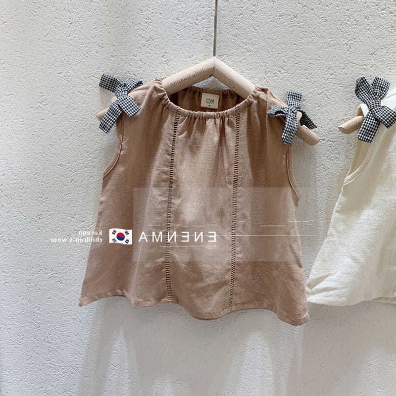 Áo Sơ Mi Vải Lanh Cotton Không Tay Dễ Thương Phong Cách Hàn Quốc Cho Bé Gái