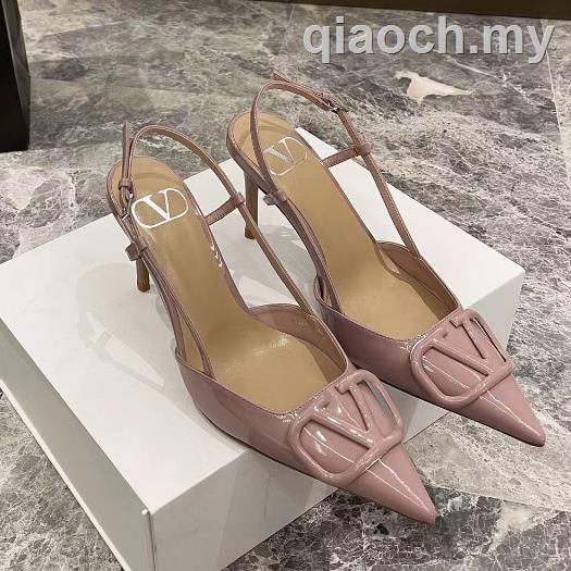 Giày Cao Gót Da Mũi Nhọn Cài Nút Chữ v Mới 2023 Cho Nữ