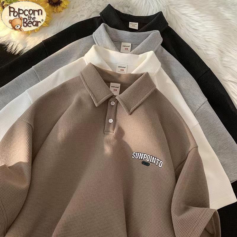 Áo Thun Polo Ngắn Tay Dáng Rộng In Chữ Đơn Giản Thời Trang Mùa Hè Cho Nam
