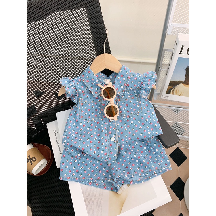 Set Đồ Denim Hai Mảnh Phong Cách Thời Trang Hàn Quốc 2023 Cho Bé Gái 2023