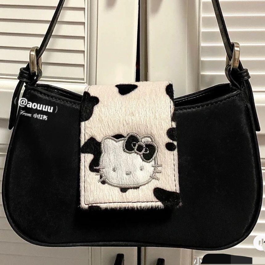 Kaka Túi Xách Họa Tiết Bò Sữa Hello Kitty Ngọt Ngào Harajuku retro Giản Dị Độc Quyền Dành Cho Bạn Gái Mặc Hàng Ngày