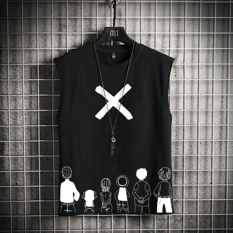 Áo Thun Thể Thao Sát Nách Cổ Tròn Dáng Rộng Thoáng Khí In Họa Tiết Trẻ Trung Hợp Thời Trang Cho